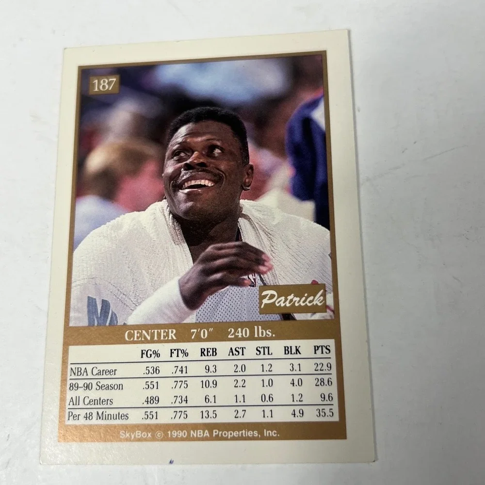 Skybox Patrick Ewing 187 Basketball Card 1990 NBA Properties‎ New York Knicks